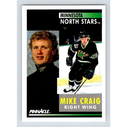 1991-92 Pinnacle #219 Mike Craig NM-MT Minnesota North Stars Hockey Card Image 1