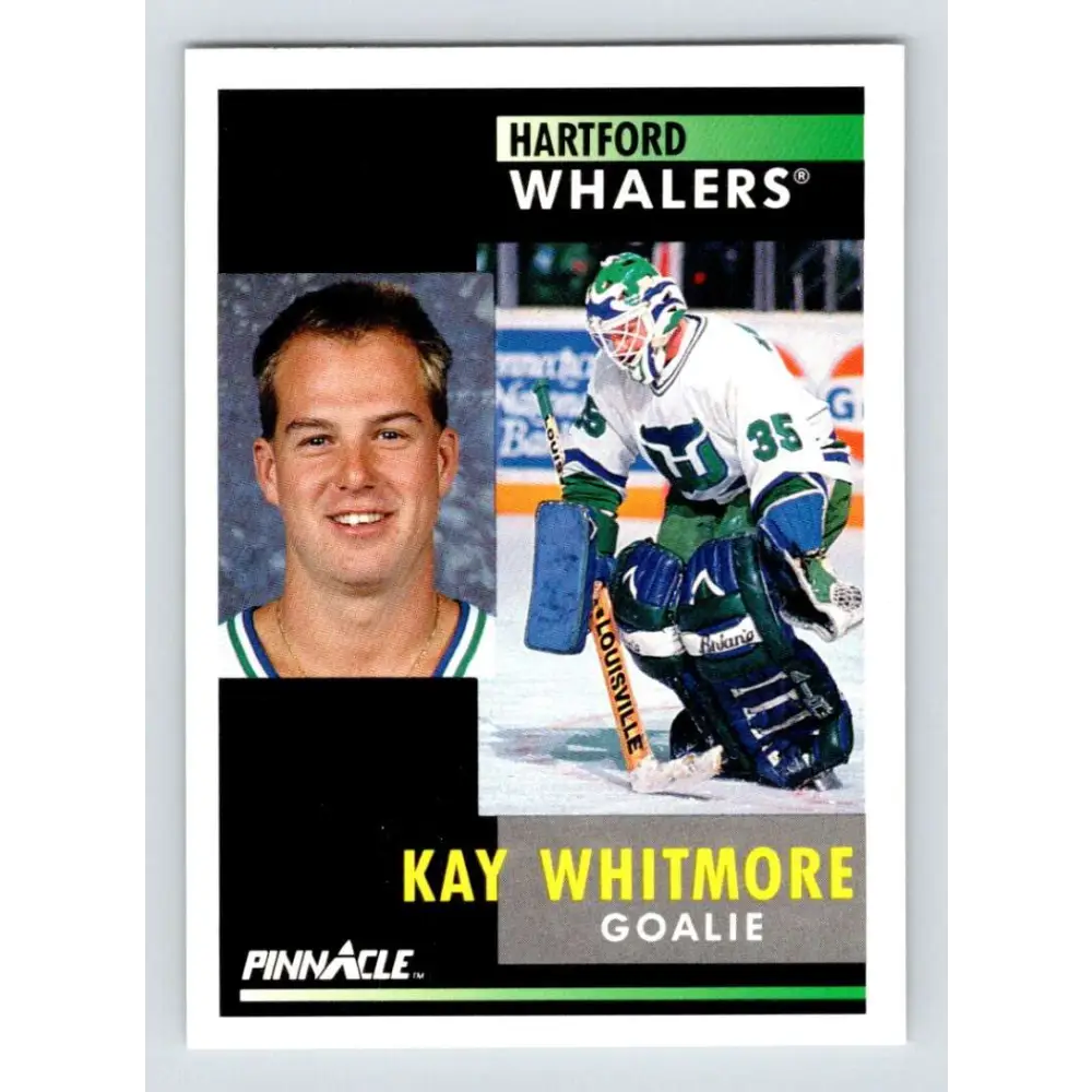 1991-92 Pinnacle #22 Kay Whitmore NM-MT Hartford Whalers Hockey Card Image 1