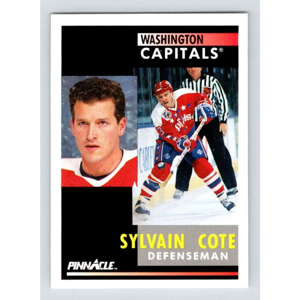 1991-92 Pinnacle #221 Sylvain Cote NM-MT Washington Capitals Hockey Card Image 1