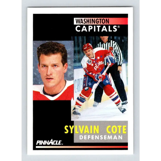 1991-92 Pinnacle #221 Sylvain Cote NM-MT Washington Capitals Hockey Card Image 1