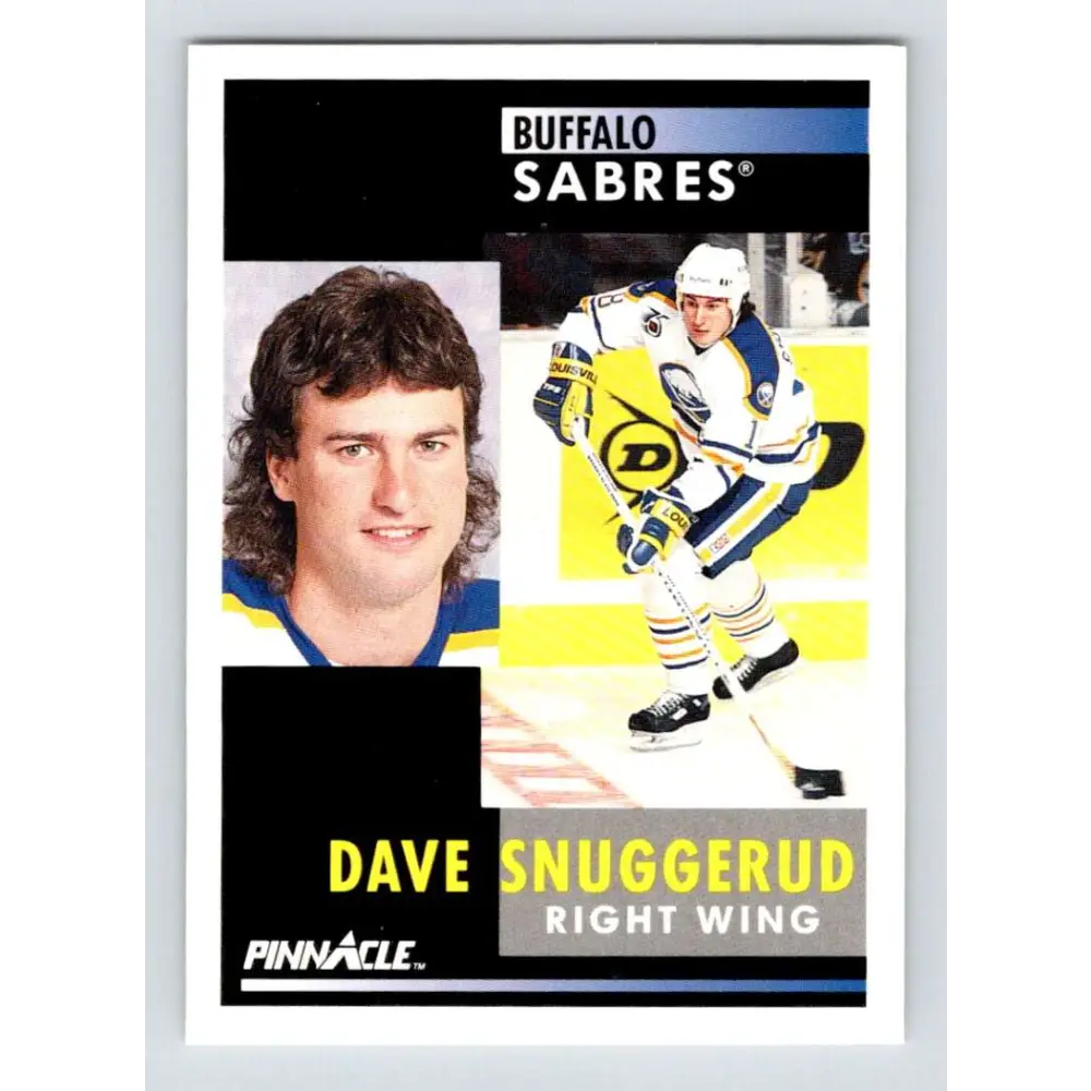1991-92 Pinnacle #223 Dave Snuggerud NM-MT Buffalo Sabres Hockey Card Image 1