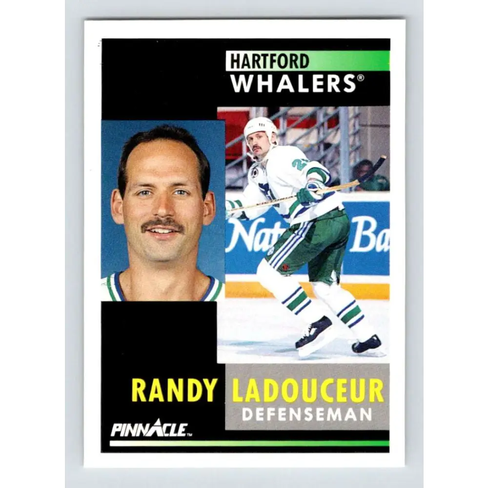 1991-92 Pinnacle #224 Randy Ladouceur NM-MT Hartford Whalers Hockey Card Image 1