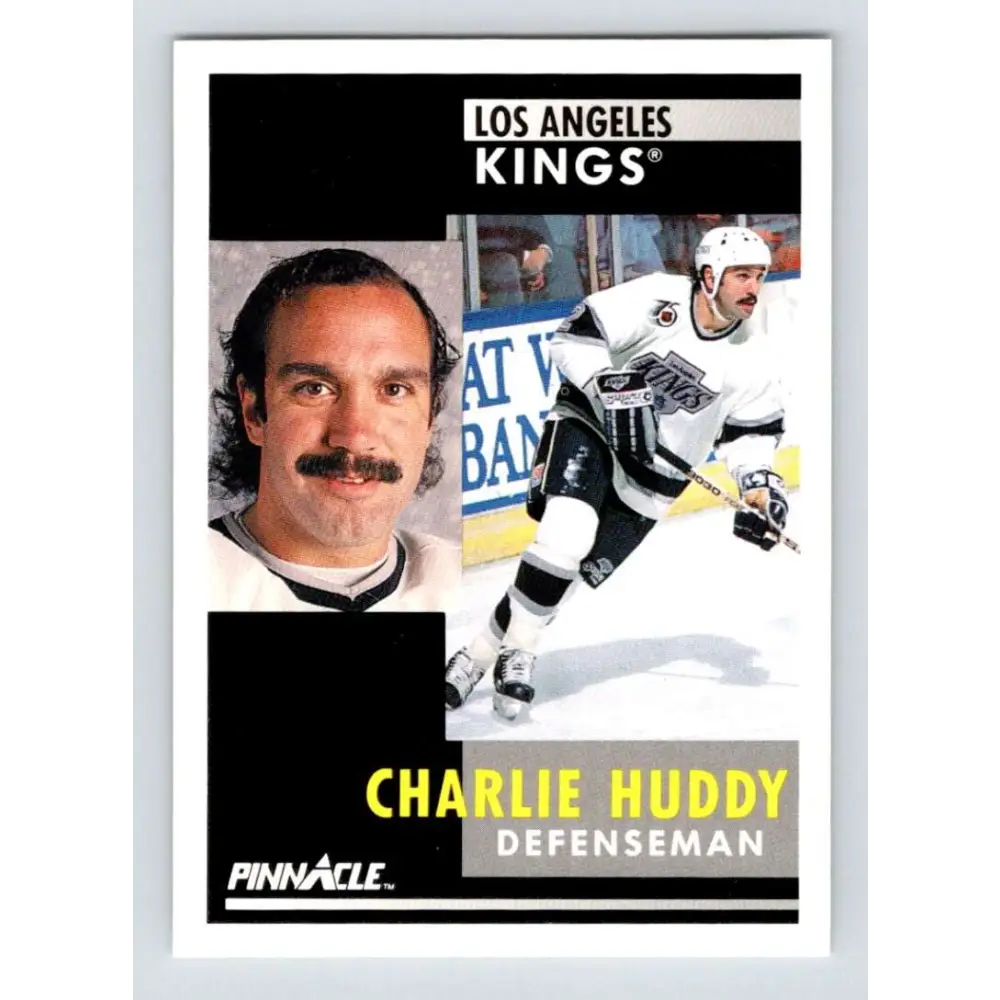 1991-92 Pinnacle #225 Charlie Huddy NM-MT Los Angeles Kings Hockey Card Image 1
