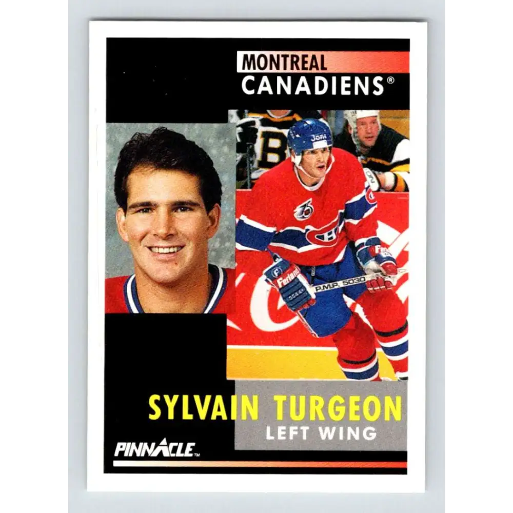 1991-92 Pinnacle #226 Sylvain Turgeon NM-MT Montreal Canadiens Hockey Card Image 1