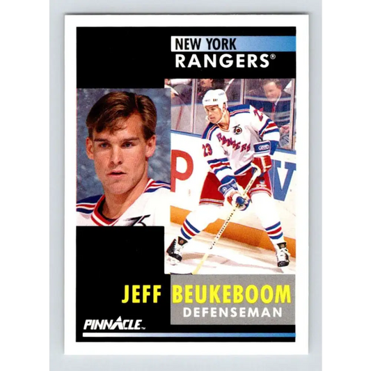 1991-92 Pinnacle #229 Jeff Beukeboom NM-MT New York Rangers Hockey Card Image 1