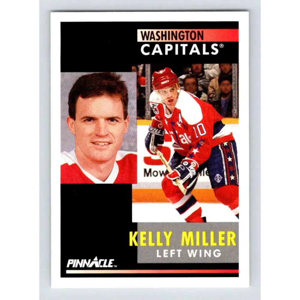 1991-92 Pinnacle #23 Kelly Miller NM-MT Washington Capitals Hockey Card Image 1