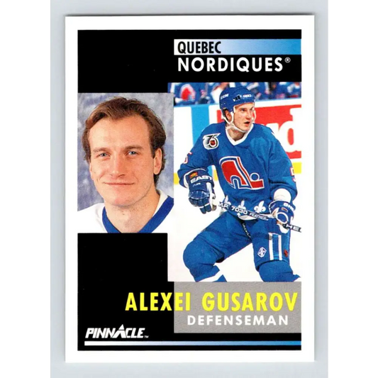 1991-92 Pinnacle #230 Alexei Gusarov NM-MT RC Rookie Quebec Nordiques Hockey Card Image 1