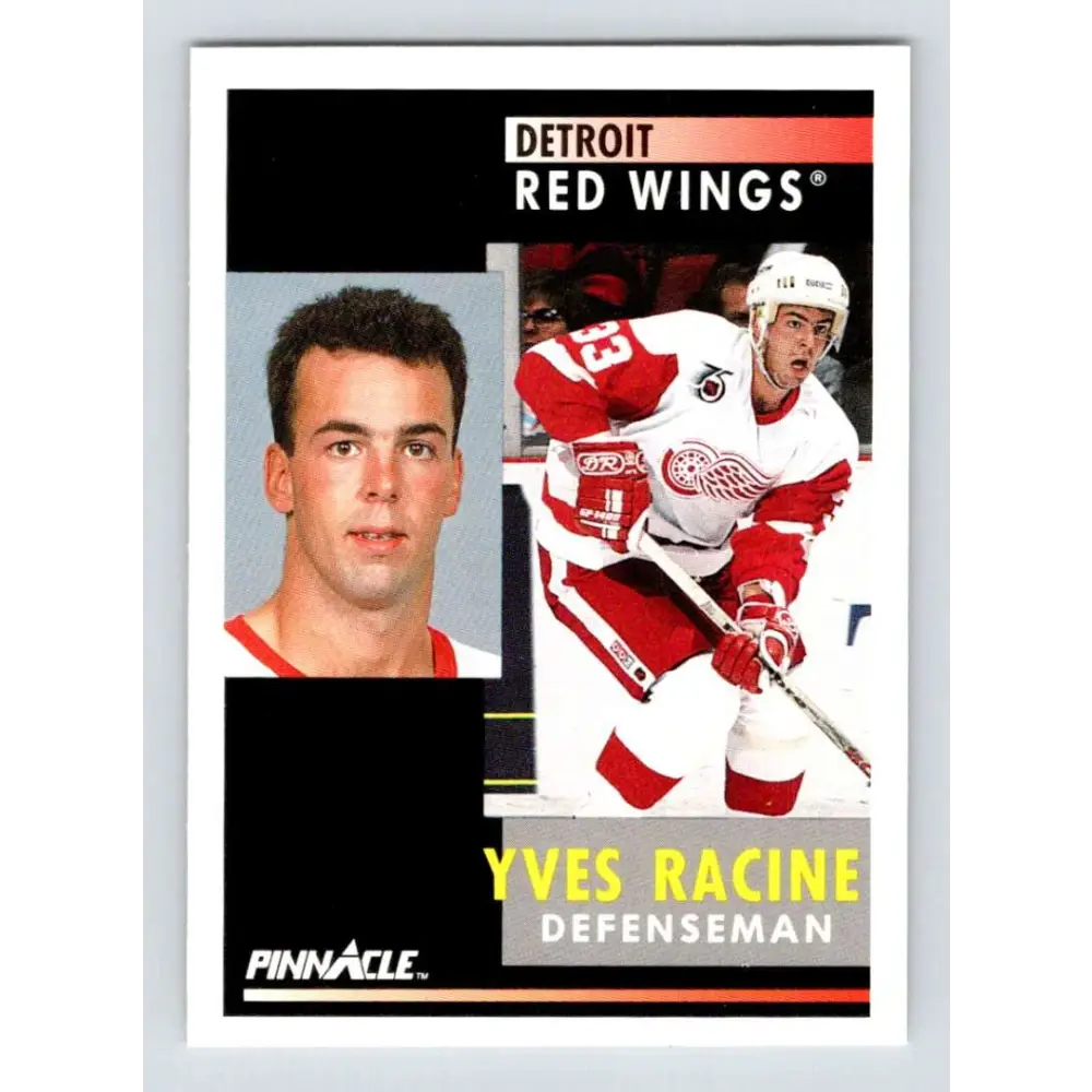 1991-92 Pinnacle #233 Yves Racine NM-MT Detroit Red Wings Hockey Card Image 1