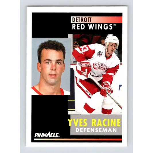 1991-92 Pinnacle #233 Yves Racine NM-MT Detroit Red Wings Hockey Card Image 1