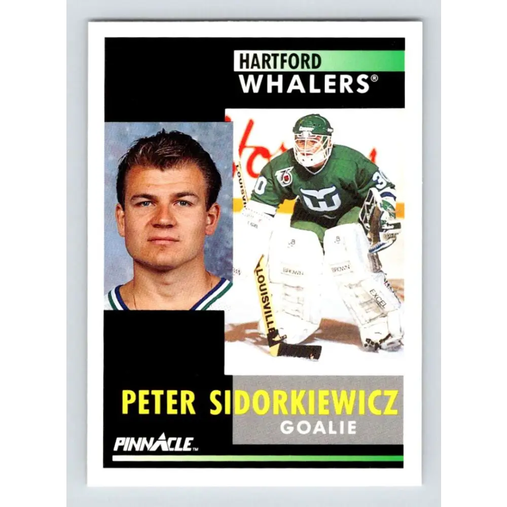 1991-92 Pinnacle #234 Peter Sidorkiewicz NM-MT Hartford Whalers Hockey Card Image 1