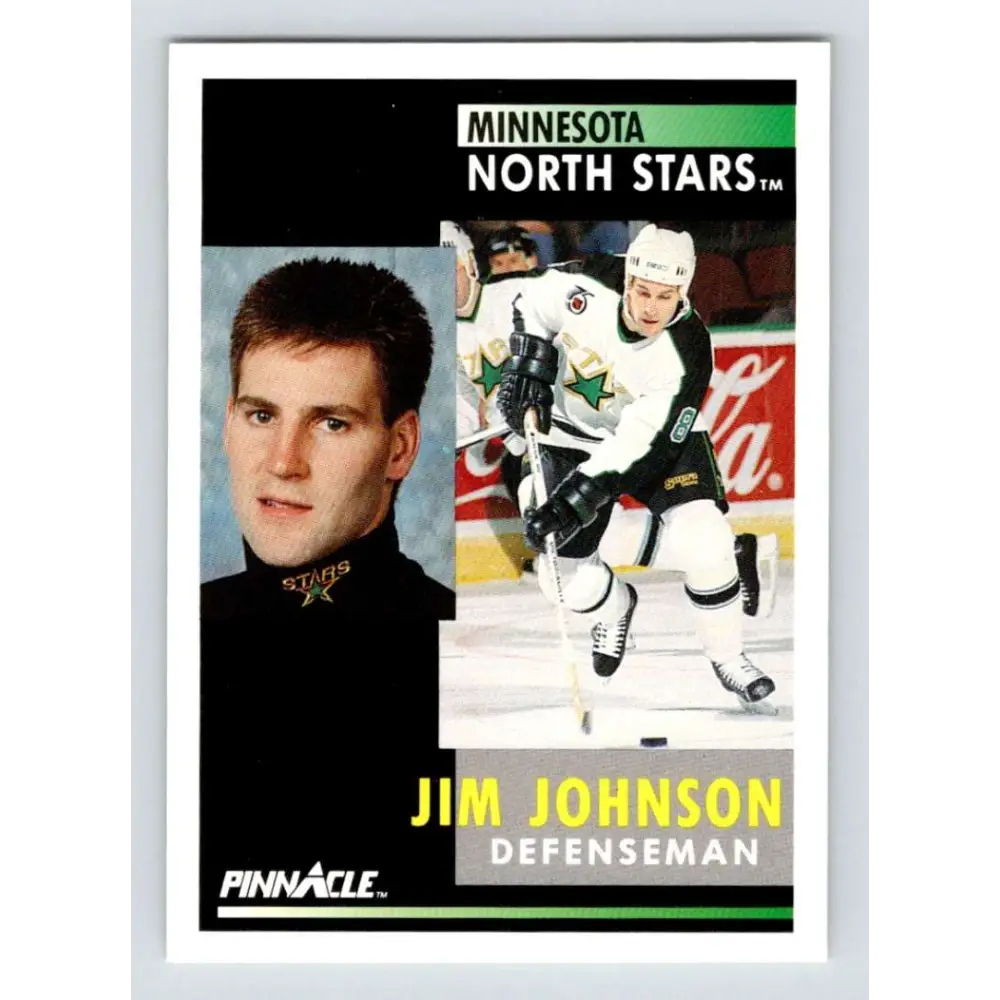 1991-92 Pinnacle #235 Jim Johnson NM-MT Minnesota North Stars Hockey Card Image 1