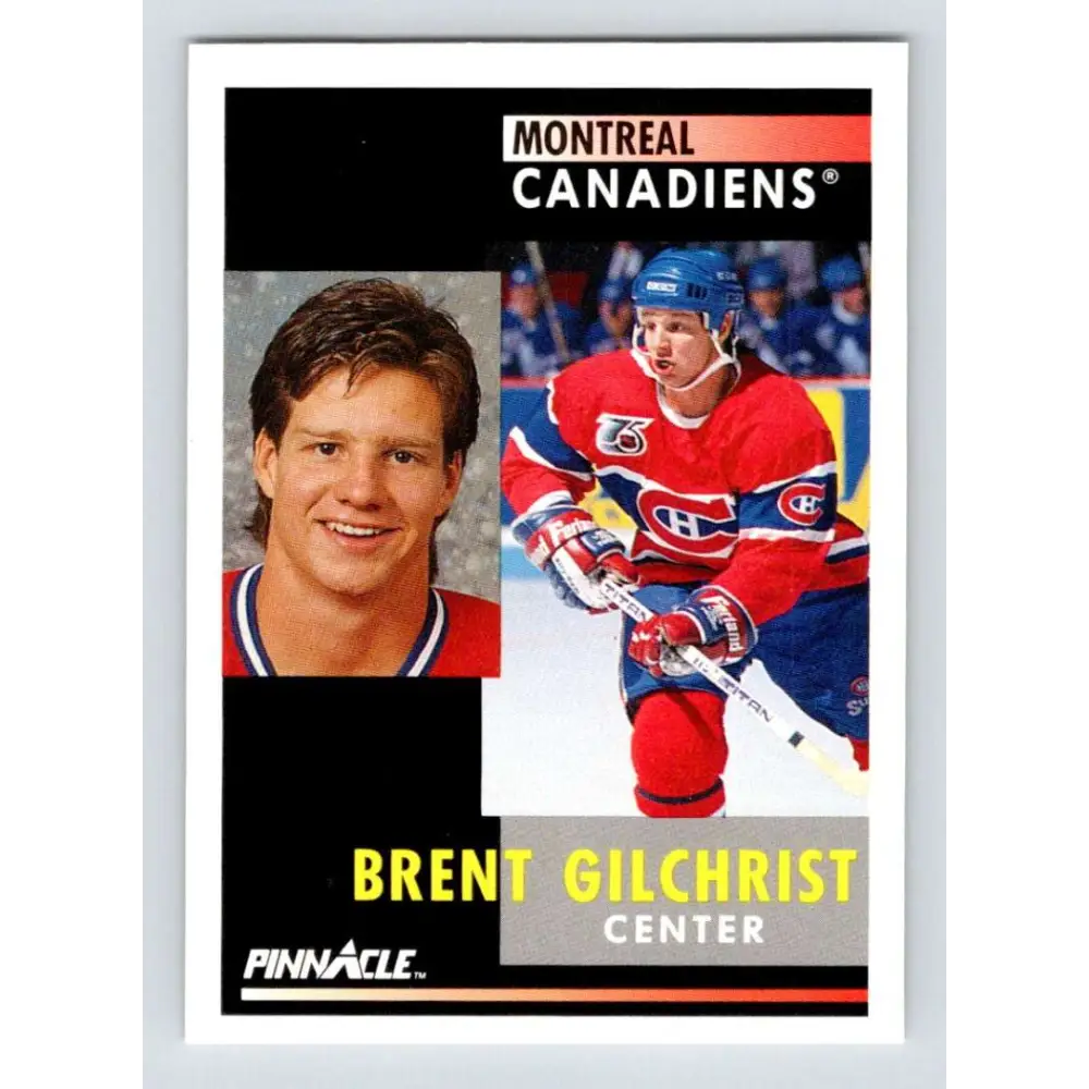 1991-92 Pinnacle #236 Brent Gilchrist NM-MT Montreal Canadiens Hockey Card Image 1