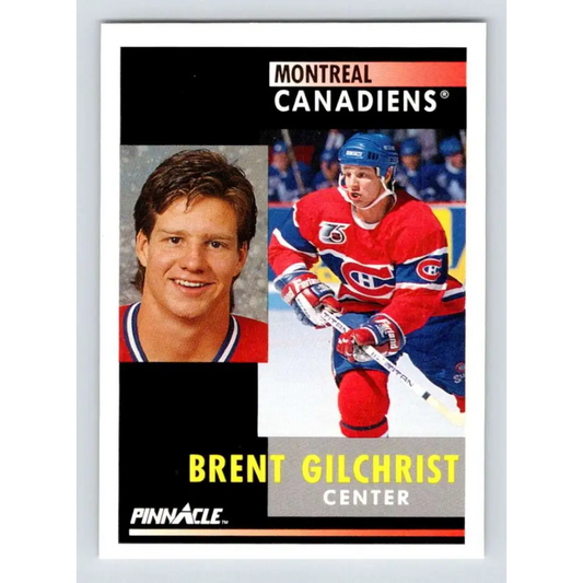 1991-92 Pinnacle #236 Brent Gilchrist NM-MT Montreal Canadiens Hockey Card Image 1