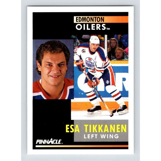 1991-92 Pinnacle #24 Esa Tikkanen NM-MT Edmonton Oilers Hockey Card Image 1
