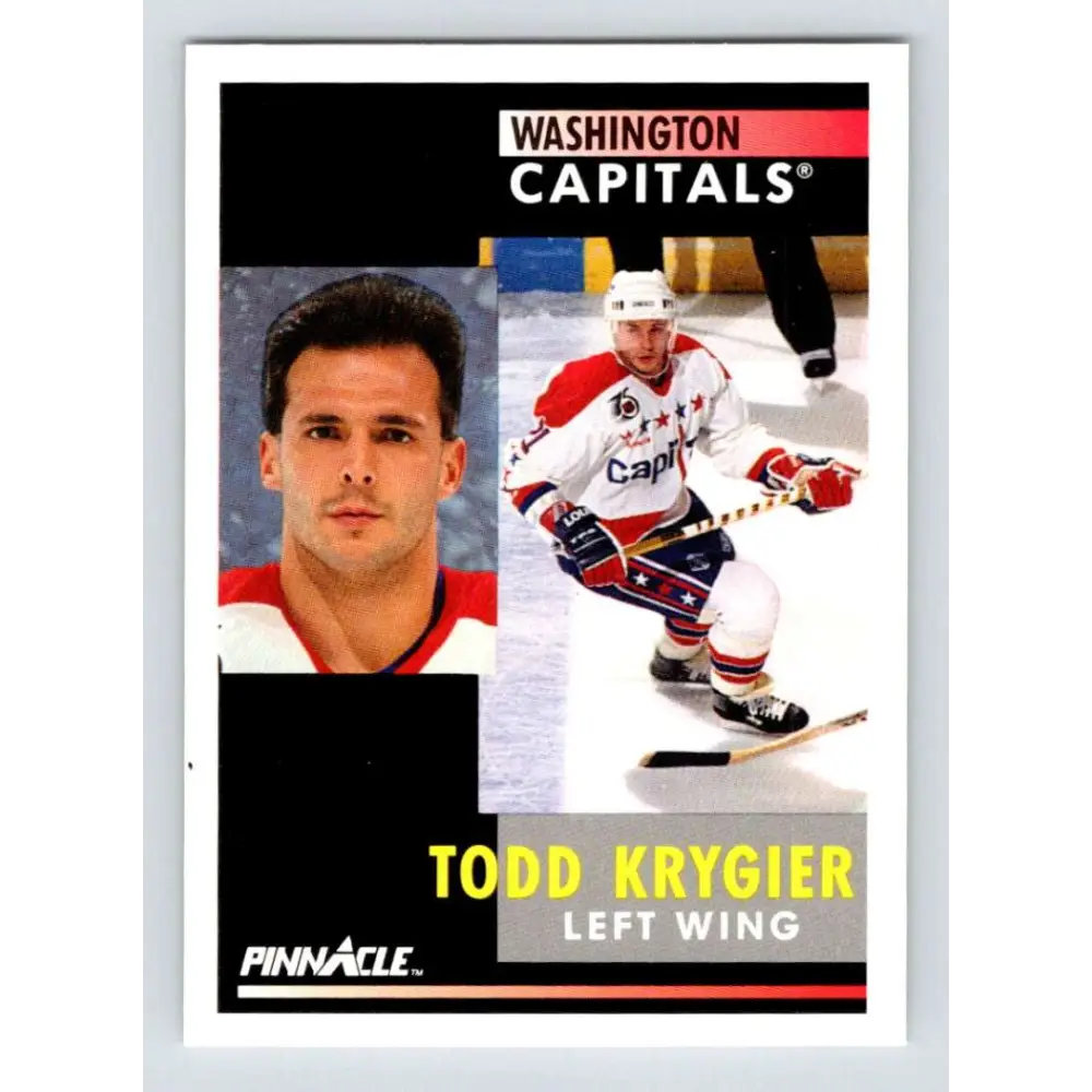 1991-92 Pinnacle #242 Todd Krygier NM-MT Washington Capitals Hockey Card Image 1