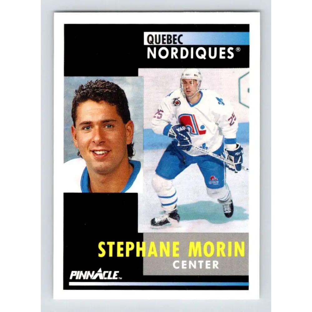 1991-92 Pinnacle #245 Stephane Morin NM-MT Quebec Nordiques Hockey Card Image 1