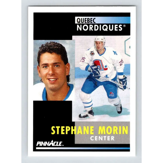 1991-92 Pinnacle #245 Stephane Morin NM-MT Quebec Nordiques Hockey Card Image 1
