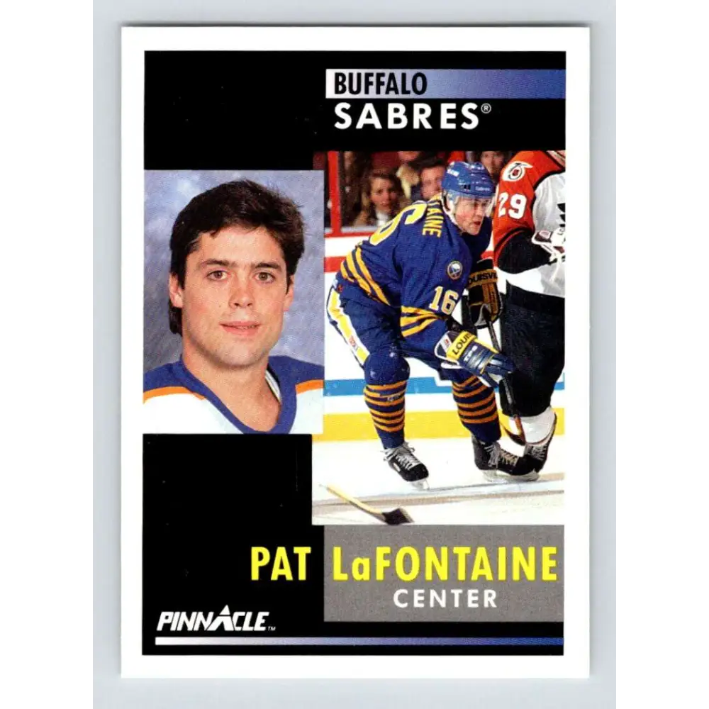1991-92 Pinnacle #25 Pat LaFontaine NM-MT Buffalo Sabres Hockey Card Image 1