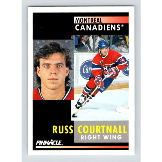 1991-92 Pinnacle #254 Russ Courtnall NM-MT Montreal Canadiens Hockey Card Image 1