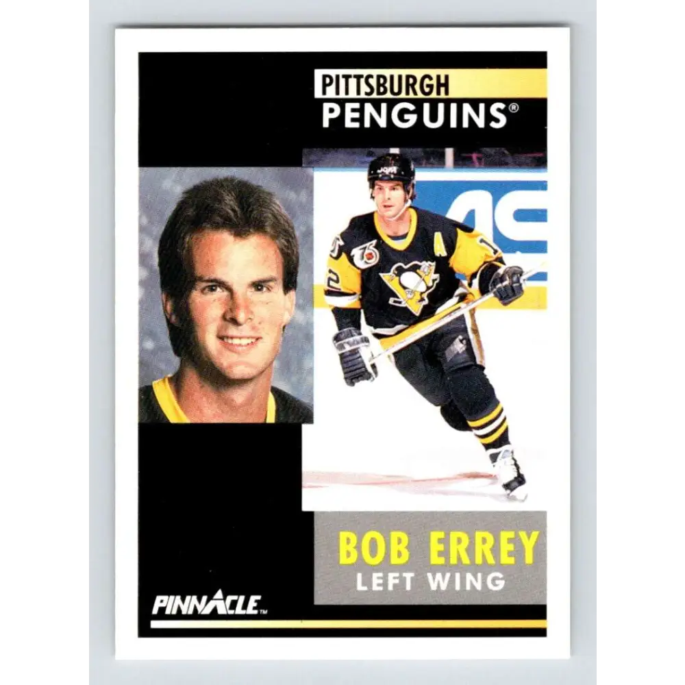 1991-92 Pinnacle #257 Bob Errey NM-MT Pittsburgh Penguins Hockey Card Image 1