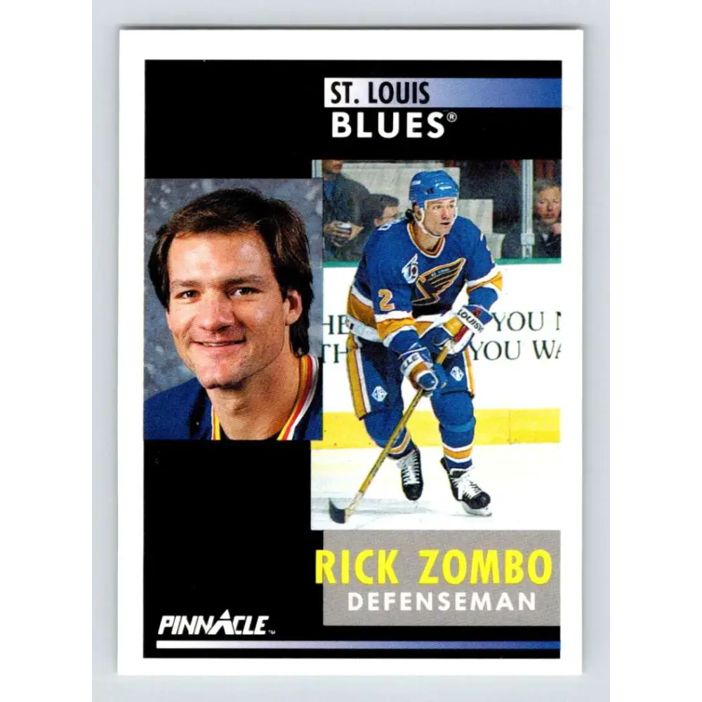 1991-92 Pinnacle #259 Rick Zombo NM-MT St. Louis Blues Hockey Card Image 1