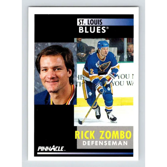 1991-92 Pinnacle #259 Rick Zombo NM-MT St. Louis Blues Hockey Card Image 1