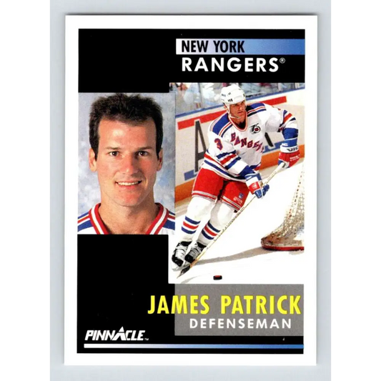 1991-92 Pinnacle #26 James Patrick NM-MT New York Rangers Hockey Card Image 1