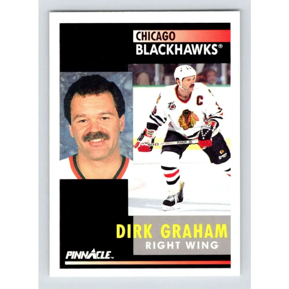 1991-92 Pinnacle #261 Dirk Graham NM-MT Chicago Blackhawks Hockey Card Image 1