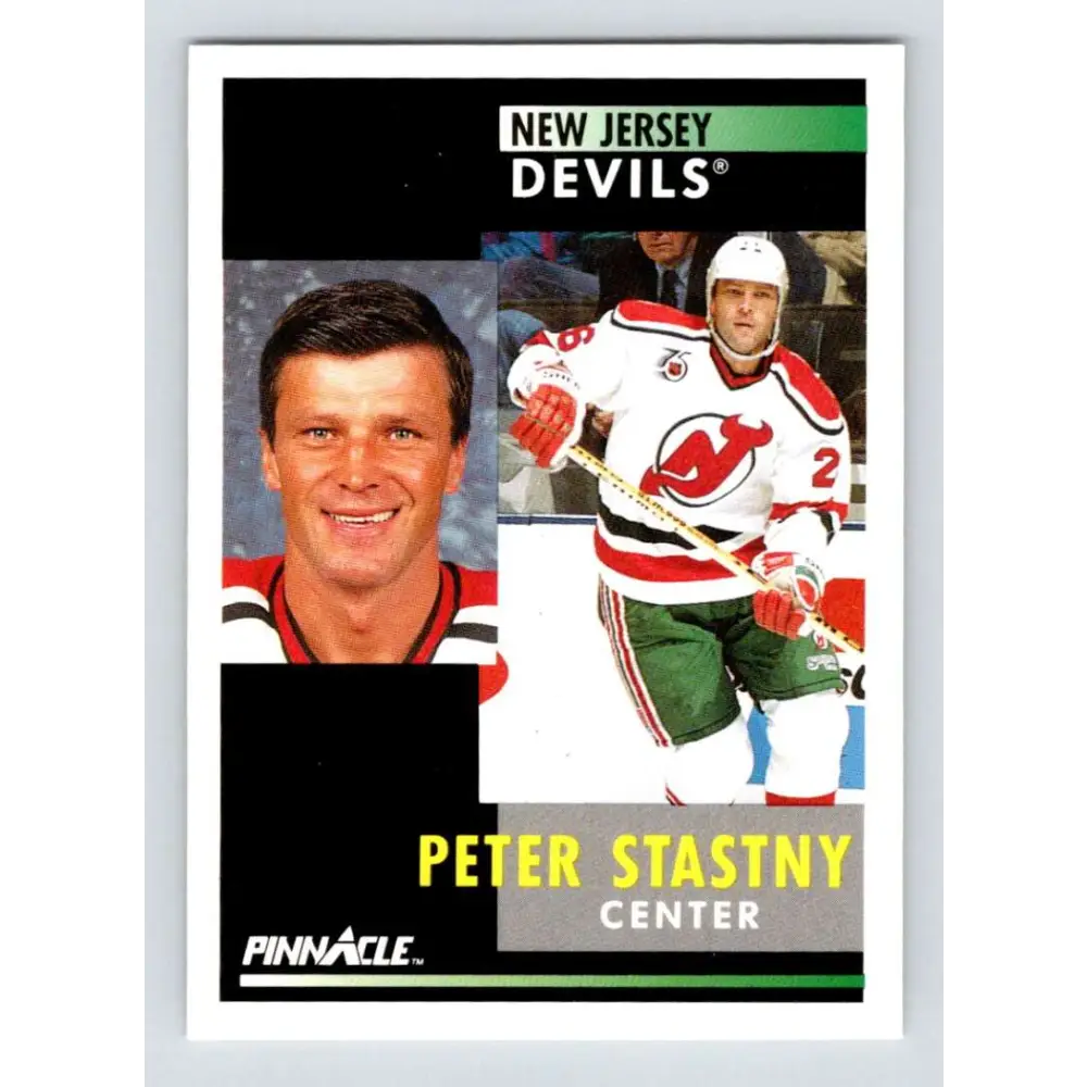 1991-92 Pinnacle #266 Peter Stastny NM-MT New Jersey Devils Hockey Card Image 1