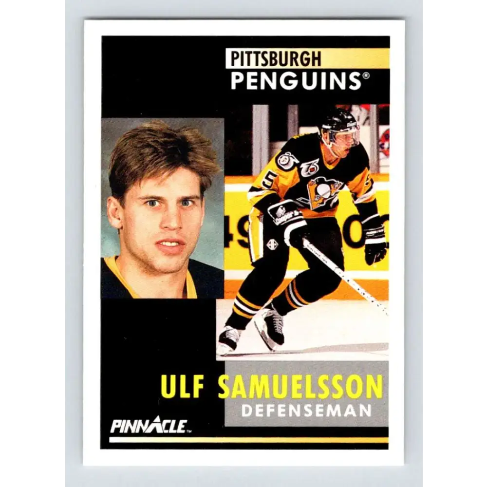 1991-92 Pinnacle #267 Ulf Samuelsson NM-MT Pittsburgh Penguins Hockey Card Image 1