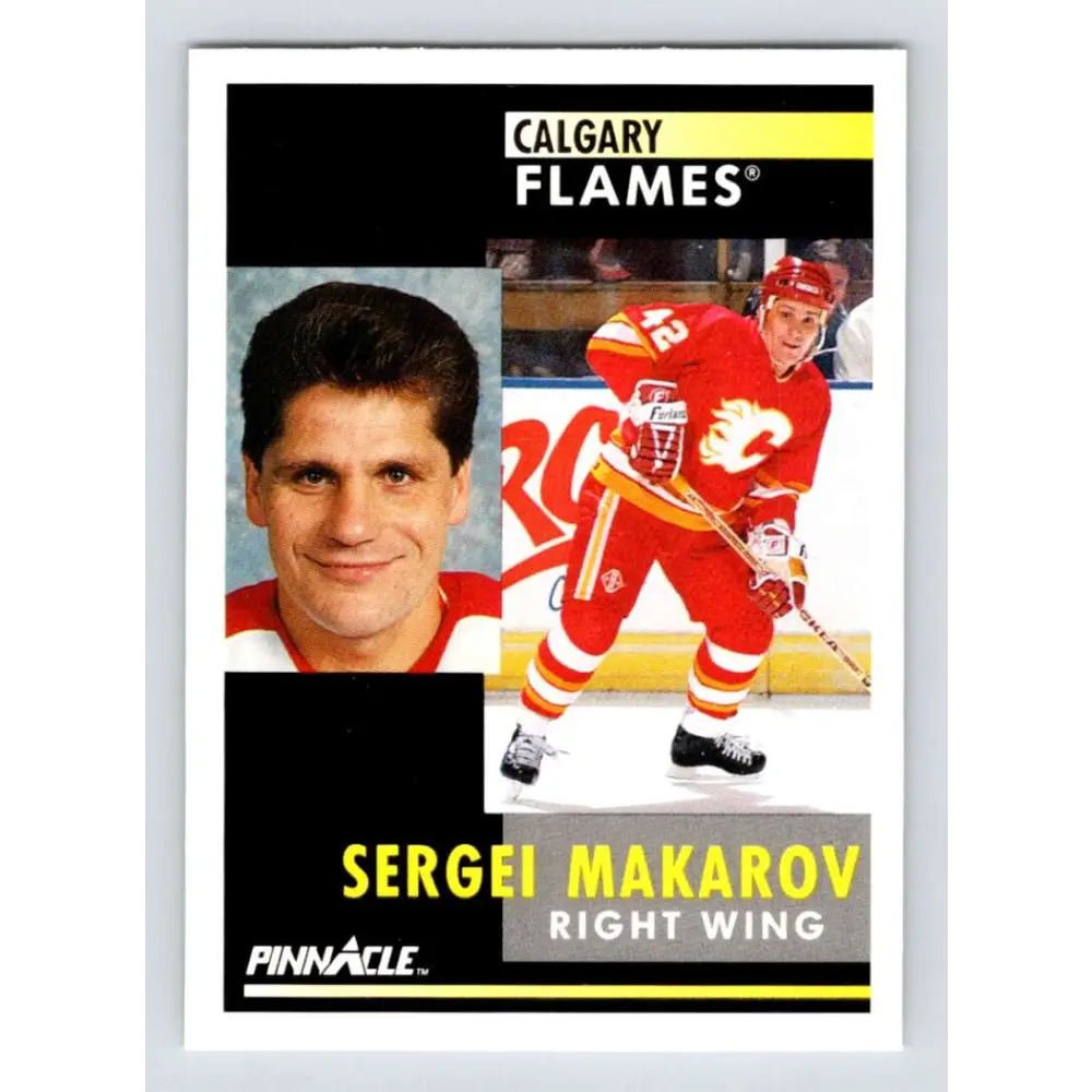1991-92 Pinnacle #271 Sergei Makarov NM-MT Calgary Flames Hockey Card Image 1