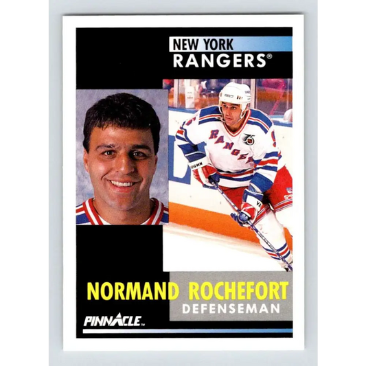 1991-92 Pinnacle #273 Normand Rochefort NM-MT New York Rangers Hockey Card Image 1