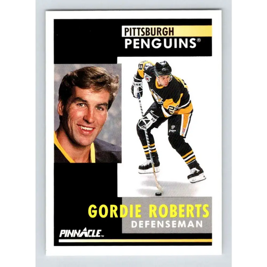 1991-92 Pinnacle #274 Gordie Roberts NM-MT Pittsburgh Penguins Hockey Card Image 1