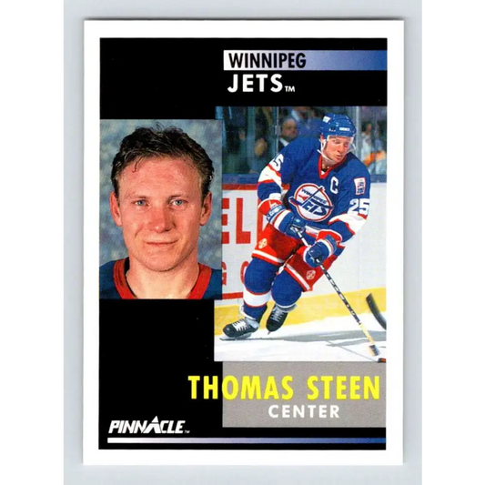 1991-92 Pinnacle #275 Thomas Steen NM-MT Winnipeg Jets Hockey Card Image 1