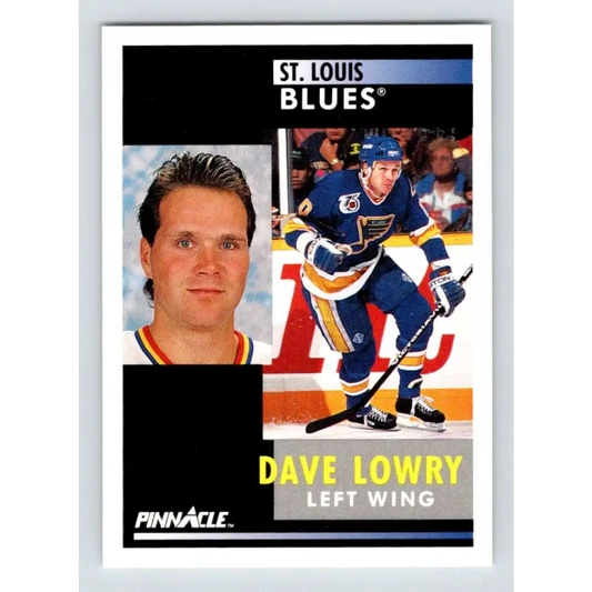 1991-92 Pinnacle #276 Dave Lowry NM-MT St. Louis Blues Hockey Card Image 1