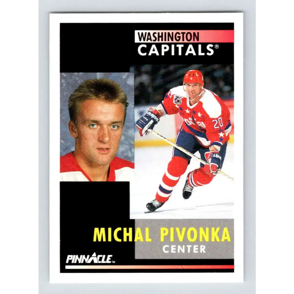 1991-92 Pinnacle #277 Michal Pivonka NM-MT Washington Capitals Hockey Card Image 1