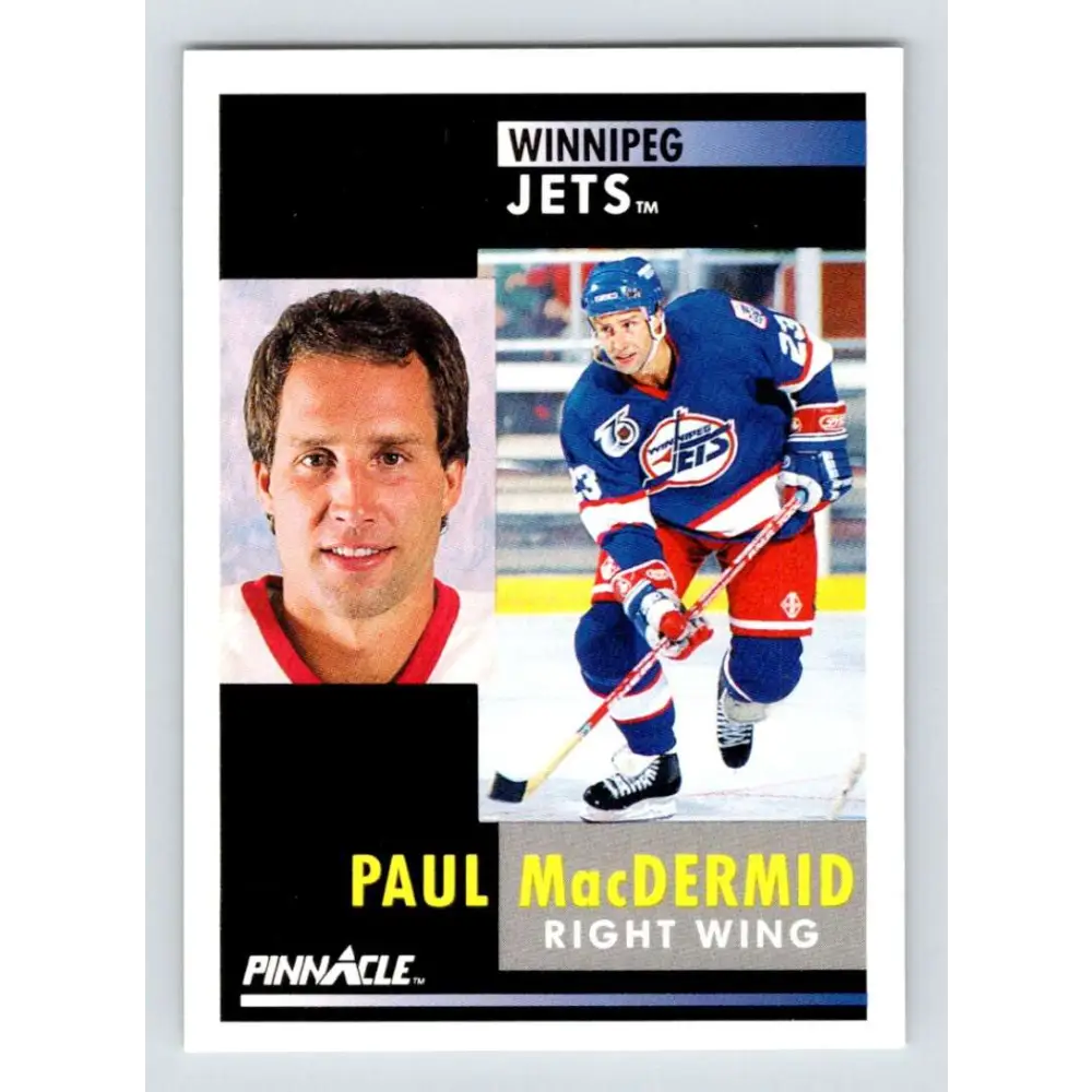 1991-92 Pinnacle #279 Paul MacDermid NM-MT Winnipeg Jets Hockey Card Image 1