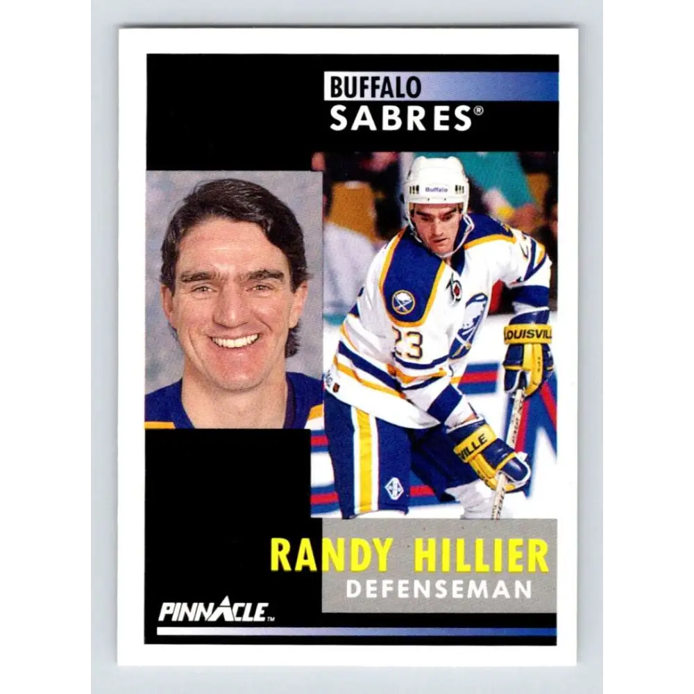 1991-92 Pinnacle #281 Randy Hillier NM-MT Buffalo Sabres Hockey Card Image 1
