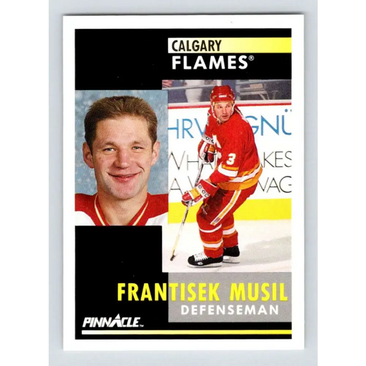 1991-92 Pinnacle #282 Frank Musil NM-MT Calgary Flames Hockey Card Image 1
