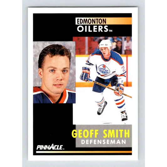 1991-92 Pinnacle #283 Geoff Smith NM-MT Edmonton Oilers Hockey Card Image 1