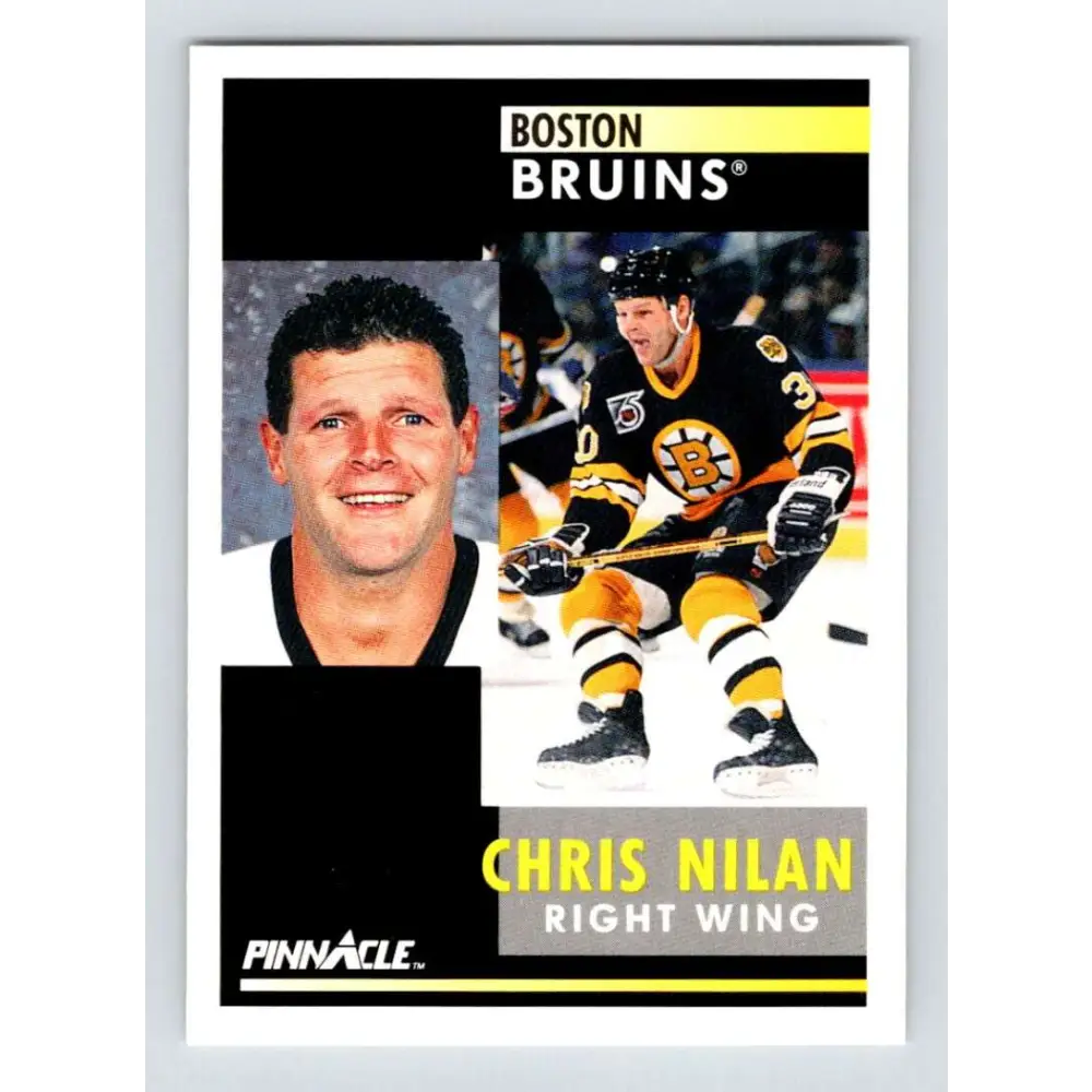 1991-92 Pinnacle #289 Chris Nilan NM-MT Boston Bruins Hockey Card Image 1