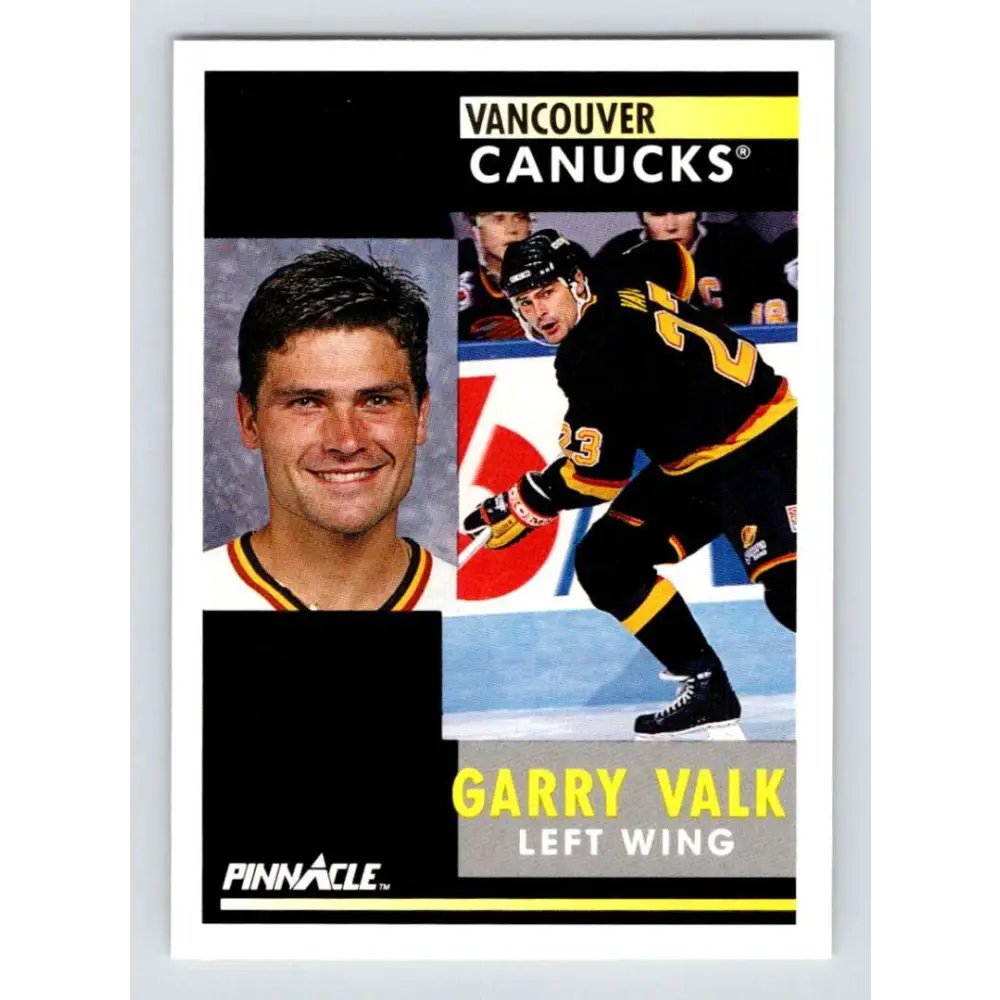 1991-92 Pinnacle #291 Garry Valk NM-MT Vancouver Canucks Hockey Card Image 1