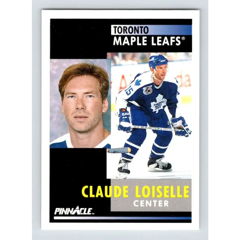 1991-92 Pinnacle #296 Claude Loiselle NM-MT Toronto Maple Leafs Hockey Card Image 1