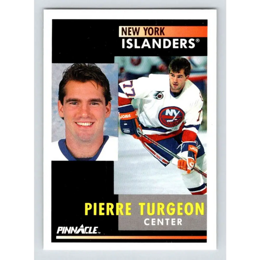 1991-92 Pinnacle #30 Pierre Turgeon NM-MT New York Islanders Hockey Card Image 1