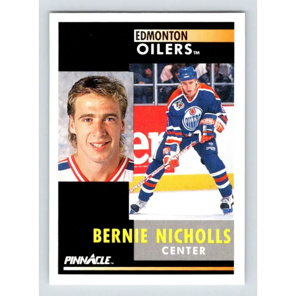 1991-92 Pinnacle #300 Bernie Nicholls NM-MT Edmonton Oilers Hockey Card Image 1