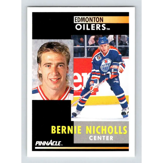 1991-92 Pinnacle #300 Bernie Nicholls NM-MT Edmonton Oilers Hockey Card Image 1