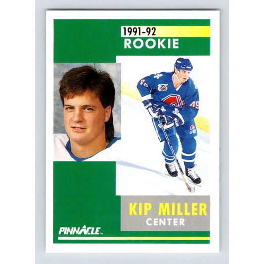 1991-92 Pinnacle #306 Kip Miller NM-MT Quebec Nordiques Hockey Card Image 1