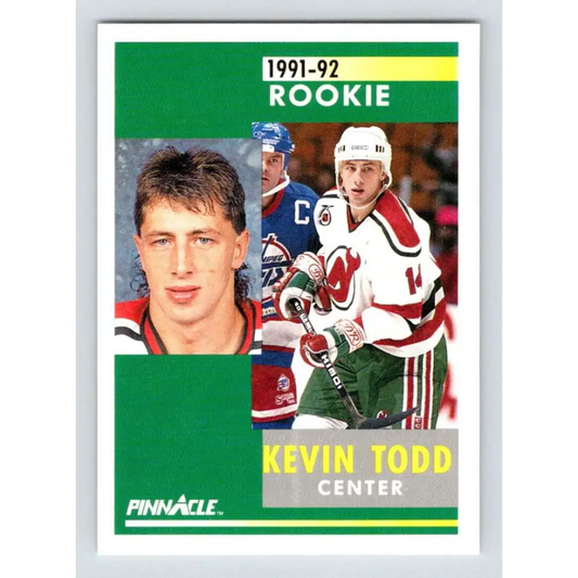 1991-92 Pinnacle #308 Kevin Todd NM-MT RC Rookie New Jersey Devils Hockey Card Image 1