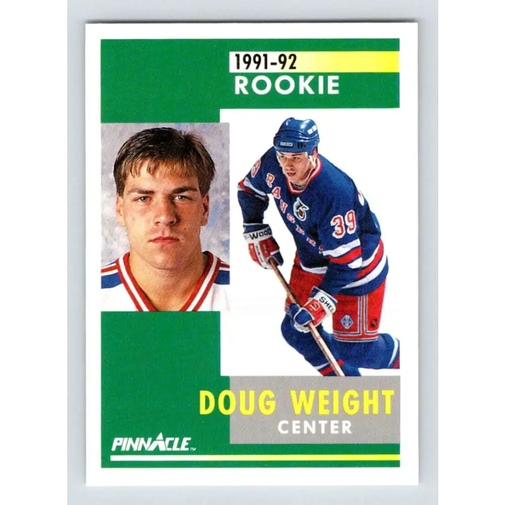 1991-92 Pinnacle #310 Doug Weight NM-MT RC Rookie New York Rangers Hockey Card Image 1