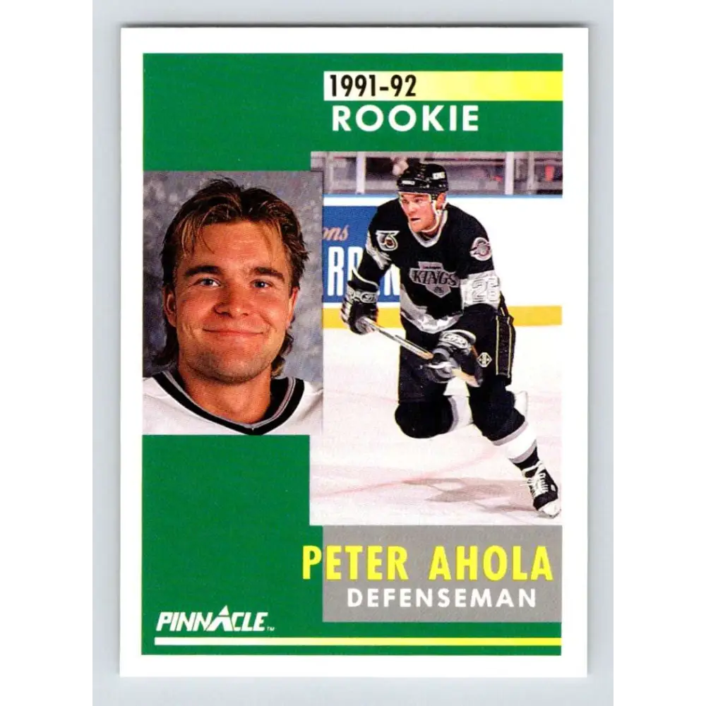 1991-92 Pinnacle #312 Peter Ahola NM-MT RC Rookie Los Angeles Kings Hockey Card Image 1